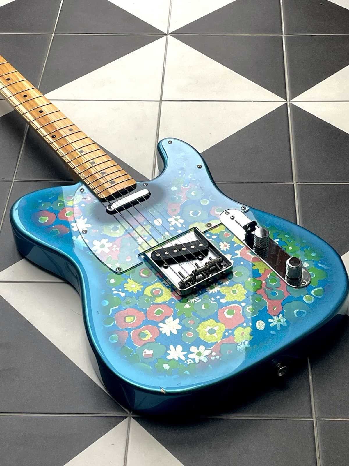 Image of RARE UNIQUE Fender Blue Floral Telecaster Made In Japan 2010 TL69-BFL